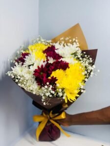 order Mixed chrysanthemums and million star bouquet