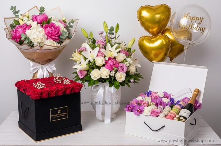 Luxury red roses arranged in a premium black velvet gift box Same-day flower delivery in Lagos.